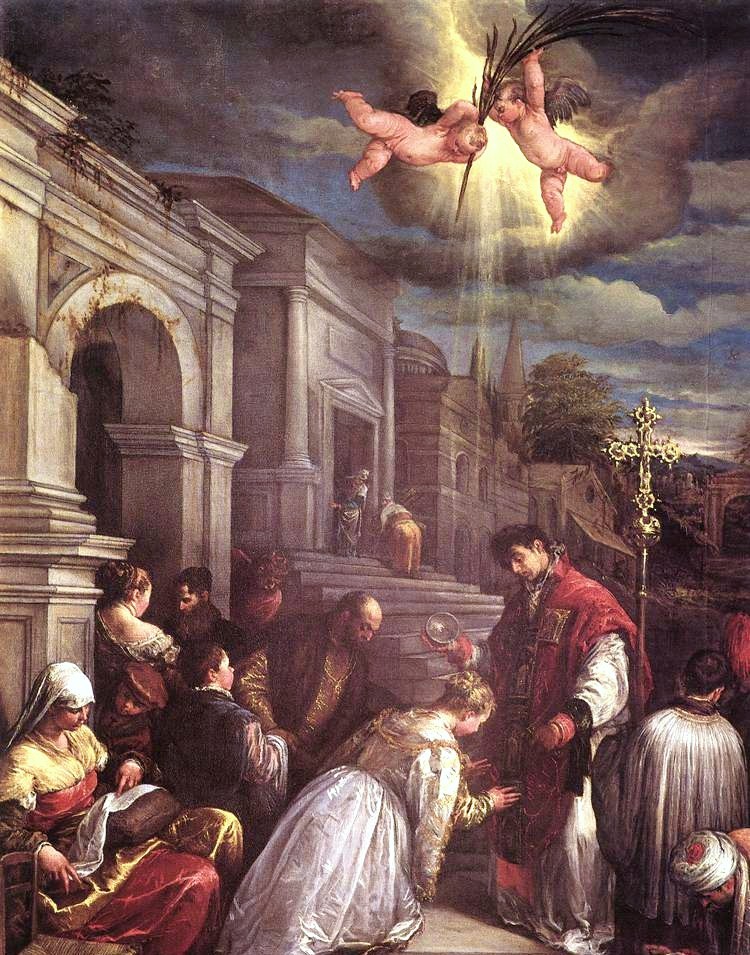 St valentine baptizing st lucilla jacopo bassano