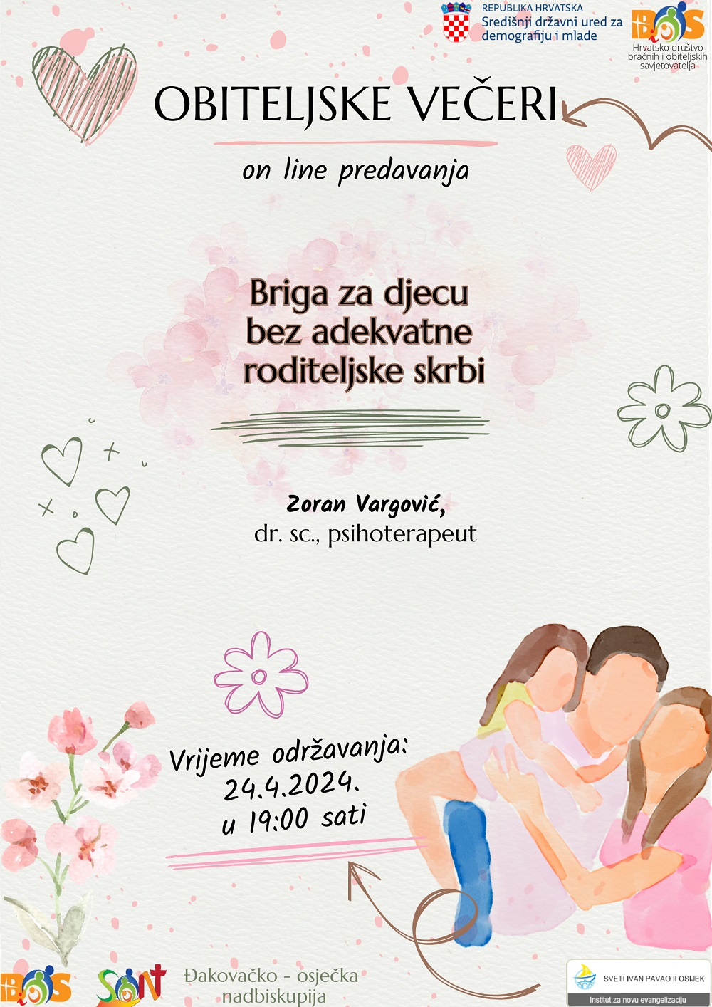 Obiteljske večeri 2023 2024 TRAVANJ plakat